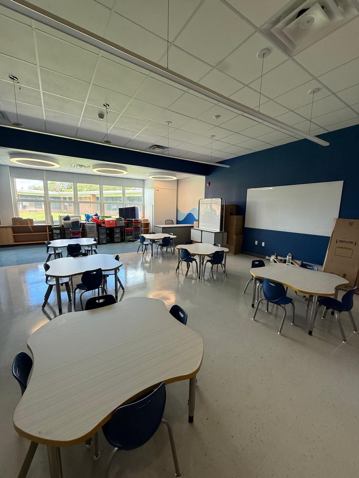 Classroom-style furniture setup