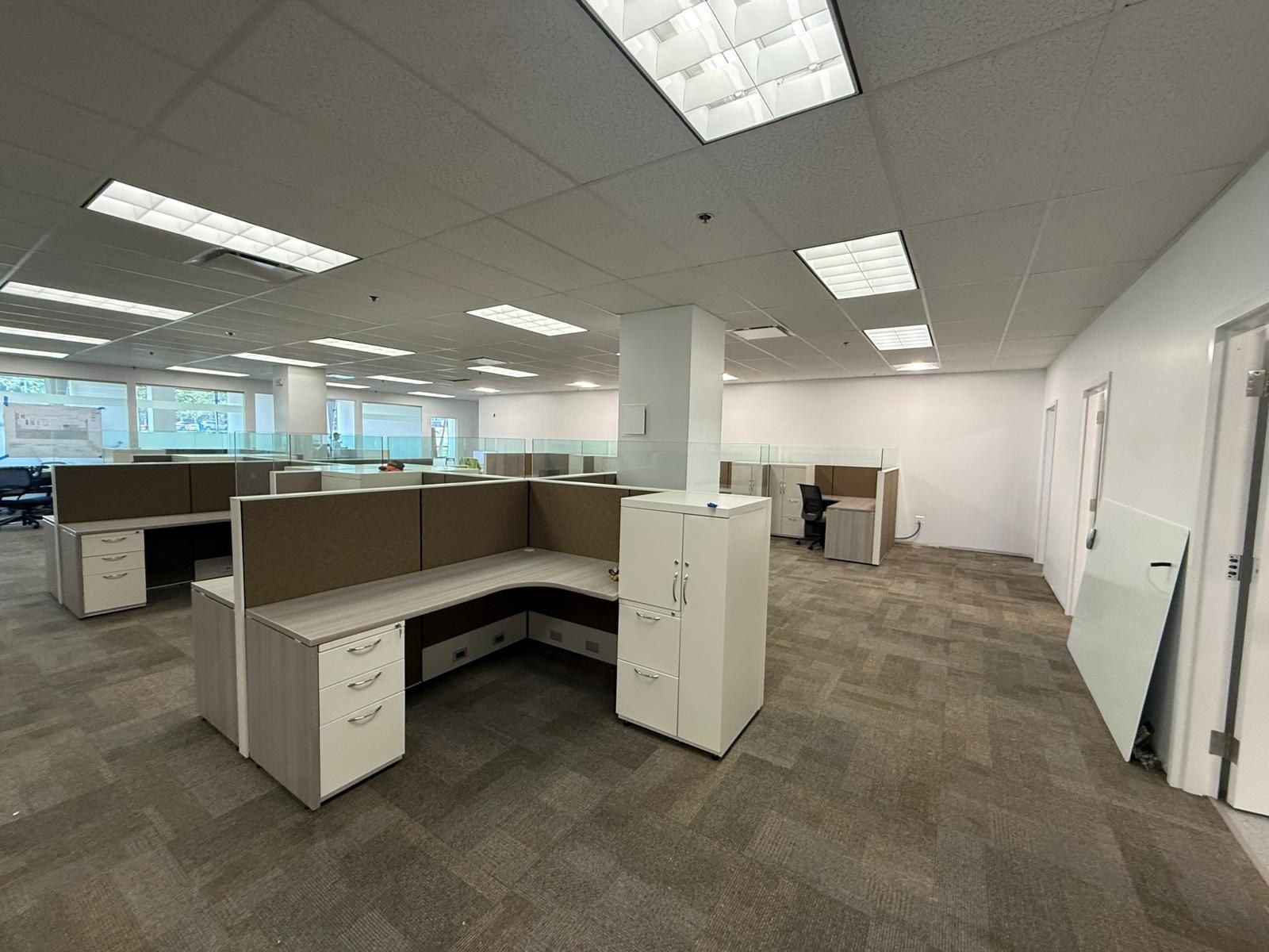 Open-plan cubicle workstations