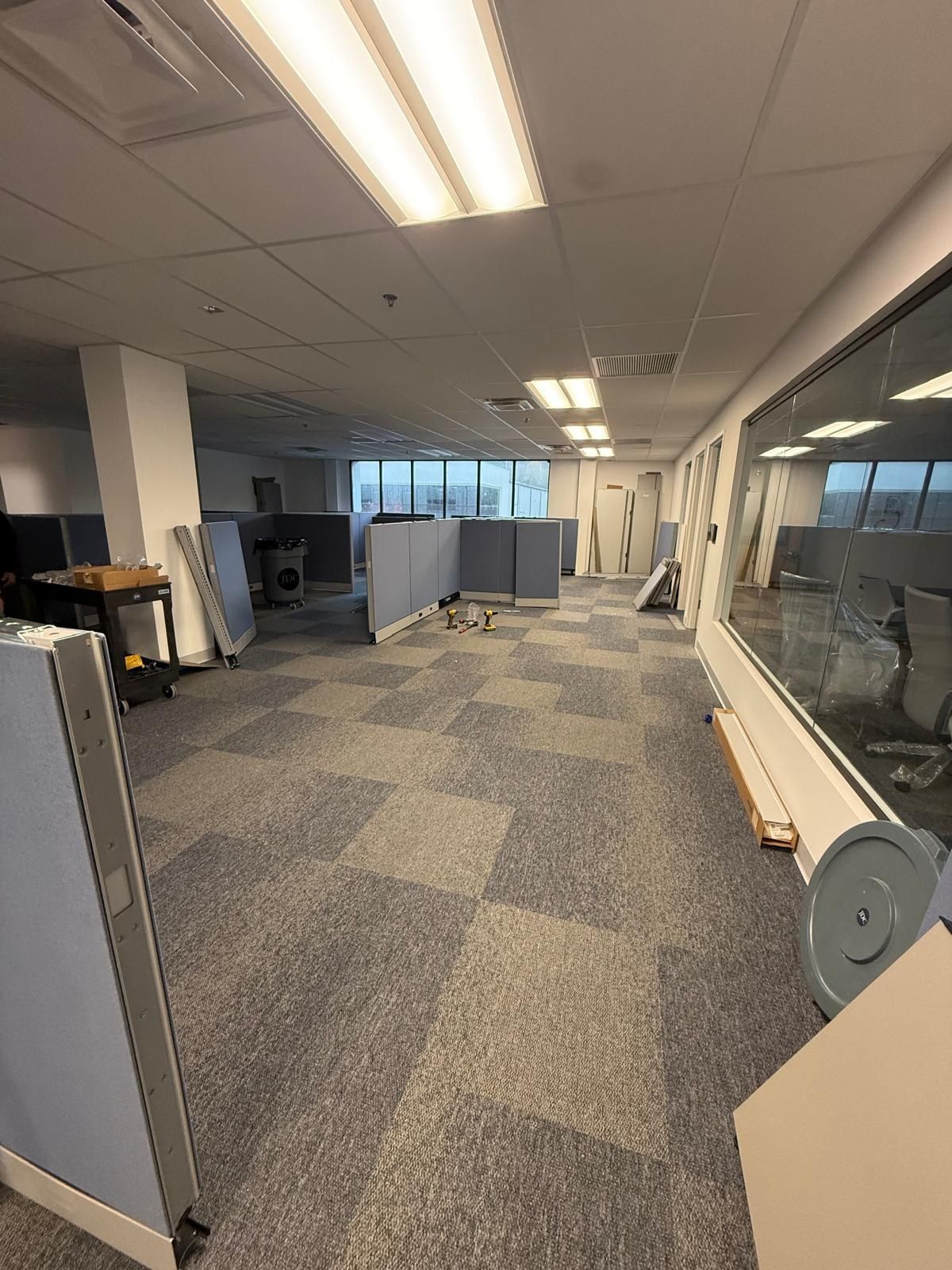 Open office during furniture reconfiguration